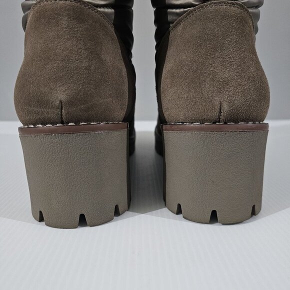 NEW Blondo Daylor Ankle Boot Sz 10 Taupe Nylon Suede Waterproof Lug Sole Puffy - Picture 6 of 15